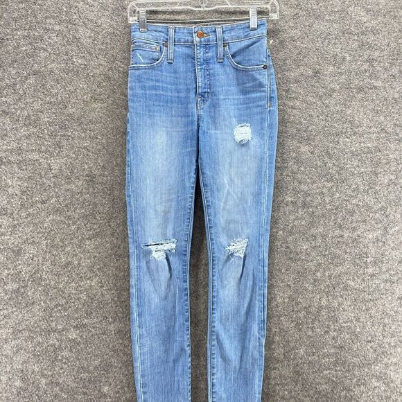 Madewell Jeans Women 24 Plus Blue Denim Light Wash Curvy High Rise Skinny Casual - Picture 3 of 11